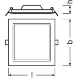 Oprawa DOWNLIGHT SLIM SQUARE 155 12W 3000K WT IP20