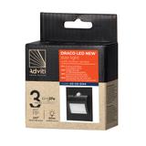 DRACO LED NEW 1,5W, oprawa schodowa podtynkowa, 12VDC, 30lm, 4000K, czarny, czujnik ruchu i zmierzch AD-OS-6164LR4/B ORNO