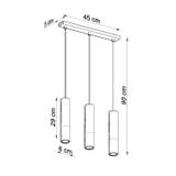 Sollux Lampa wisząca LOOPEZ 3L czarny/miedź