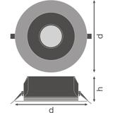 Oprawa DOWNLIGHT UGR19 DN155 PFM 14W 840 DALI WT