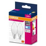 Żarówka LED x2 B37 Świeczka E14 4.9W = 40W 470lm 4000K Neutralna 200° VALUE CLASSIC Osram