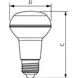 Żarówka LED ściemnialna 4,5W=60W 345lm 2700K barwa ciepła LEDspot D 4,5-60W R63 E27 827 36st. PHILIP 9,29002E+11 PHILIPS
