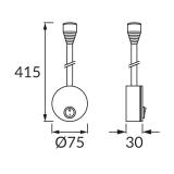 Oprawa dekoracyjna COB LED POLA LED 3,5W BLACK 4000K 03739 IDEUS