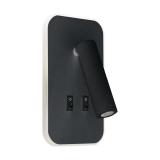Kinkiet ruchomy oprawa z ruchomym kloszem LED OTELLO 6W+3W BLACK 04031 IDEUS