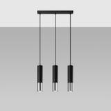 Sollux Lampa wisząca LOOPEZ 3L czarny/chrom