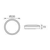Plafon hermetyczny ASTRO LED 12/15/18W biały ciepła/neutralna/zimna biel 04623 IDEUS