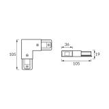 Łącznik do szynoprzewodów CONNECTOR PS230V L BLACK 04111 IDEUS