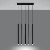 Sollux Lampa wisząca PASTELO 5 czarna SL.0472