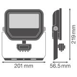 Naświetlacz LED z czujnikiem ruchu FLOODLIGHT sensor PFM G4 27W41W IP65 4000K 145lm/W czarny LEDVANC
