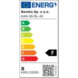 Plafoniera LED KANLO czarna 8W IP54 4000K 580lm owalna C45-KAN-08-BL-4K BEMKO