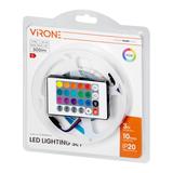 Zestaw taśma LED 12V 5050 100 30L 7.2W/m IP20 RGB 3m +Sterownik RGB +Zasilacz 12V LD-8/3M/RGB/SET ORNO