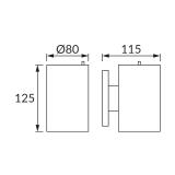 Natynkowy solarny kinkiet ogrodowy elewacyjny Bastion LED IP44 04373 IDEUS