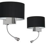 kinkiet Casino E27 + LED 1W 4000K czarny/chrom ML6378 Milagro