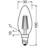 Żarówka LED x2 B35 Świeczka E14 4W = 40W 470lm 4000K Neutralna 300° Retrofit Filament CLASSIC Osram