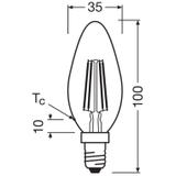 Żarówka LED x2 B35 Świeczka E14 4W = 40W 470lm 4000K Neutralna 300° Retrofit Filament CLASSIC Osram