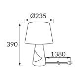Lampka stołowa MAGDA E27 złoto/beżowa 03963 IDEUS