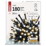 Lampki choinkowe Classic 180 LED 18m ciepła + zimna biel zielony przewód IP44 timer D4AN06 EMOS
