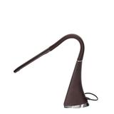 Lampka biurkowa DOLOMIT LED 4000K, 5W DIM z zegarem, imitacja skóry/chrom brązowa DL-12/BR ORNO