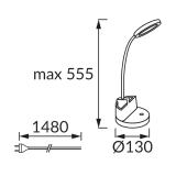 Lampka biurkowa z pojemnikiem biała LED 8W 03823 IDEUS
