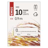 Lampki choinkowe łezki 10 LED 0,9m 2xAA ciepła biel IP20 timer D3AW06 EMOS