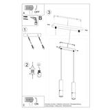 Sollux Lampa wisząca LOOPEZ 2 czarny/złoty SL.0953