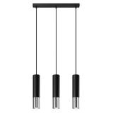 Sollux Lampa wisząca LOOPEZ 3L czarny/chrom