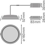 Oprawa DOWNLIGHT ALU DN150 14W 3000K WT IP44