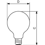 Żarówka LED 7W=60W 806lm 2700K barwa ciepła kulka 7-60W E27 G93 827 Szkło przezroczyste 9,29001E+11 PHILIPS