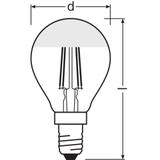 Lampa LED STAR CL P Filament szkło przezroczyste Mirror Silver 34 non-dim 4W 827 E14