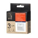 DRACO LED NEW 1,5W, oprawa schodowa podtynkowa, 12VDC, 30lm, 6000K, biała, czujnik ruchu i zmierzchu AD-OS-6164LR6/W ORNO