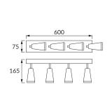 Oprawa dekoracyjna SANA GU10 4L BLACK 04148 IDEUS
