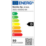 OPRAWA ULICZNO-PARKINGOWA LED ''JASPER'' 50W 230V SZARA 5500lm 6000K S-C82-JAS1-050DG-6K BEMKO