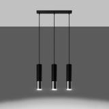 Sollux Lampa wisząca LOOPEZ 3L czarny/chrom