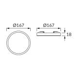 Oprawa sufitowa SMD LED OLGA LED C 12W WHITE CCT 03767 IDEUS