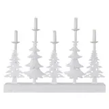 Lampki świąteczne świecznik biały 5 LED 24 cm 2x AA ciepła biel IP20 timer DCAW14 EMOS