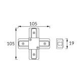 Łącznik do szynoprzewodów CONNECTOR X BLACK 04035 IDEUS