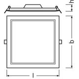 Oprawa DOWNLIGHT SLIM SQUARE 210 18W 6500K WT IP20