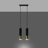 Sollux Lampa wisząca LOOPEZ 2 czarny/złoty SL.0953