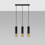 Sollux Lampa wisząca LOOPEZ 3L czarny/złoty SL.0954