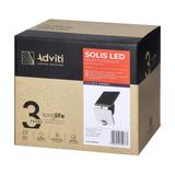 SOLIS LED 10W, naświetlacz solarny z czujnikiem ruchu PIR, 1200lm, IP54, 4000K, 3000 mAh, czarny AD-SL-6467BLR4 ORNO