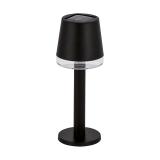 Czarna lampka solarna na taras Tulia LED 0,2W ciepłe światło 04370 IDEUS