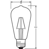 Lampa LED, klasyczny kształt bańki Edison 3W 827 230V szkło przezroczyste E27