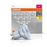Żarówka LED x10 PAR16 Reflektor GU10 4.3W = 50W 350lm 2700K Ciepła 36° BASE Osram