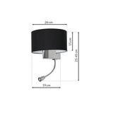 kinkiet Casino E27 + LED 1W 4000K czarny/chrom ML6378 Milagro