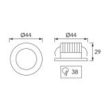 Ideus łazienkowe oczko stropowe LED Fin C 3W 245lm 4000K czarne IP44 03873 IDEUS