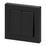 Łącznik podtynkowy świecznikowy z podświeleniem Malta, 10A, 250V, WP-2M/S, czarny mat FMS-101/P/B ORNO