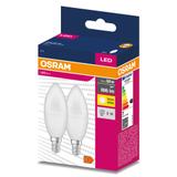 Żarówka LED x2 B39 Świeczka E14 7.5W = 60W 806lm 2700K Ciepła 200° VALUE CLASSIC Osram