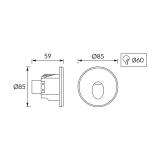 Oprawa schodowa oczko ścienne schodowe LED 1,6W 03906 IDEUS