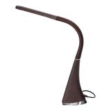 Lampka biurkowa DOLOMIT LED 4000K, 5W DIM z zegarem, imitacja skóry/chrom brązowa DL-12/BR ORNO