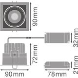 Oprawa SPOT SQUARE DARKLIGHT ADJUST 8W 3000K FL BK